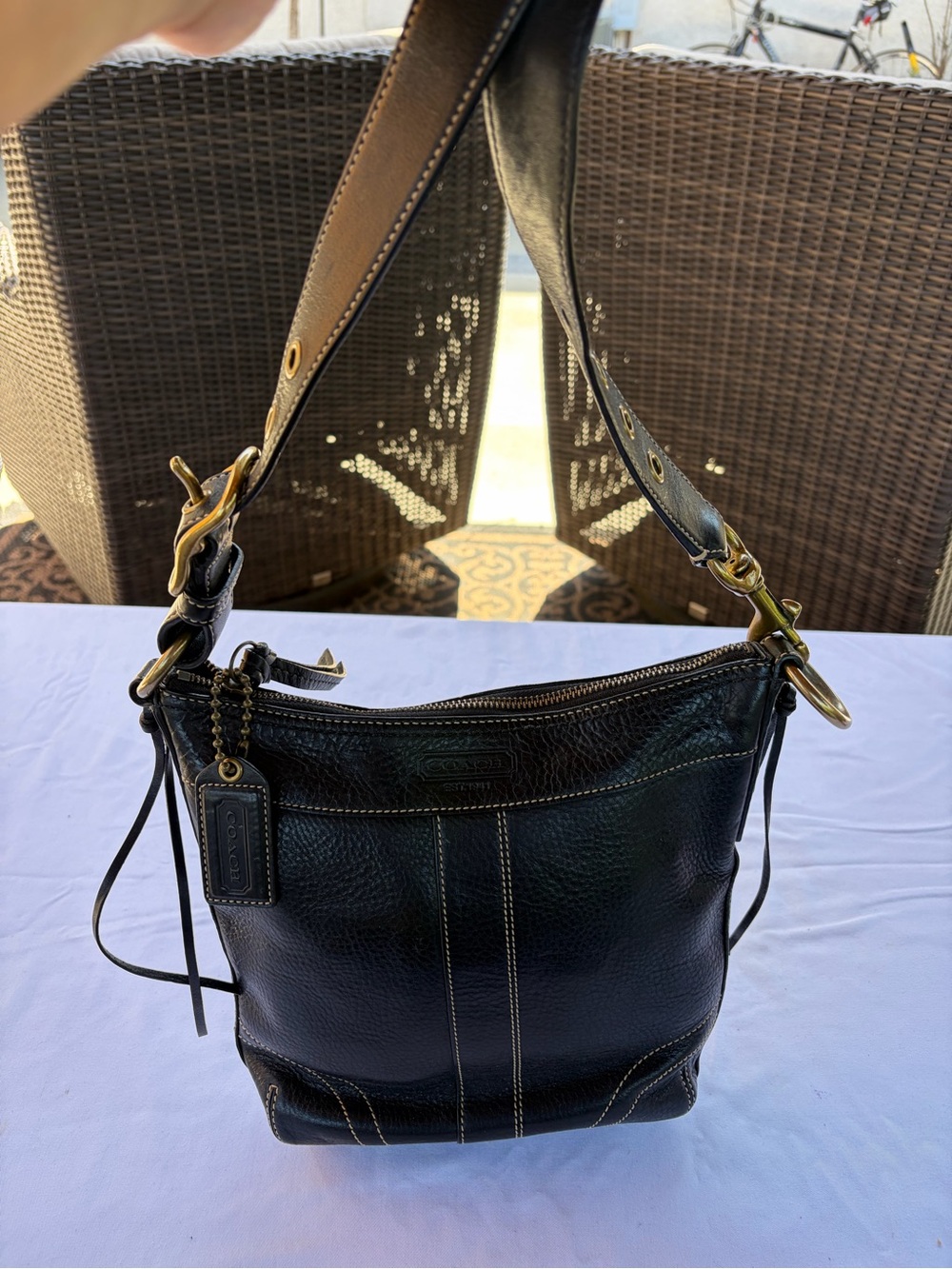 Coach Black Bleeker Slim Shoulder Crossbody Bag Y2K